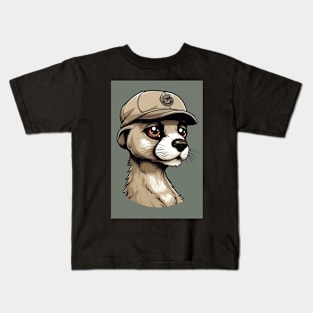 Meercat Wearing A Baseball Cap Kids T-Shirt